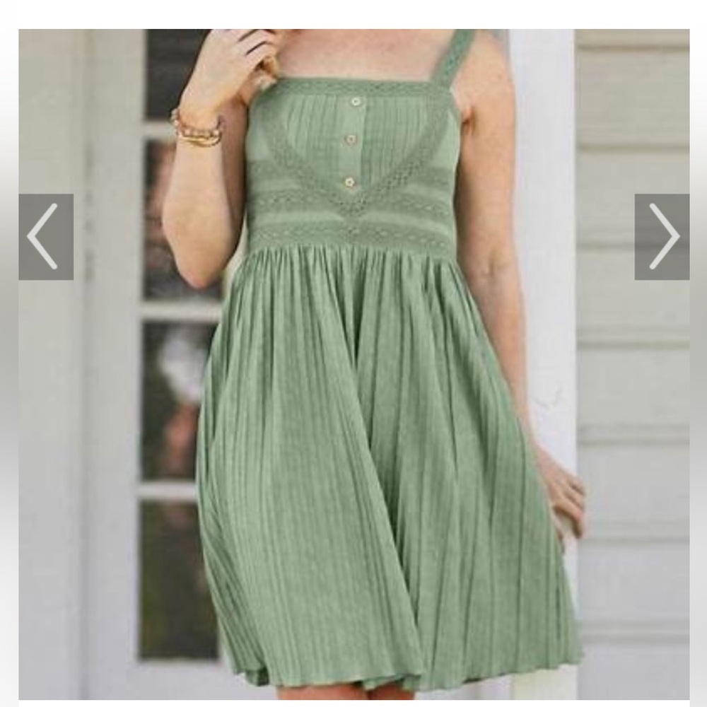 Matilda Jane Joanna Gaines Cottage Core Grass Roots Green Sun Dress Mini Small